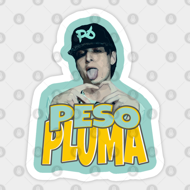 Peso Pluma Letra Pesos Sticker TeePublic